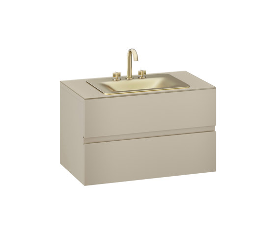 FURNITURE | 1000 mm wall-hung furniture for countertop washbasin and deck-mounted basin mixer | Greige | Vanity units | Armani Roca