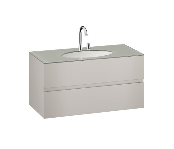 MUEBLES DE BAÑO | Mueble de 1200 mm con cajon superior e inferior para un lavabo de bajo encimera de 670 mm | Silver | Armarios lavabo | Armani Roca
