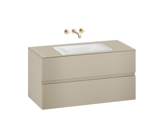 FURNITURE | 1200 mm wall-hung furniture for  countertop washbasin and wall-mounted basin mixer | Greige | Waschtischunterschränke | Armani Roca