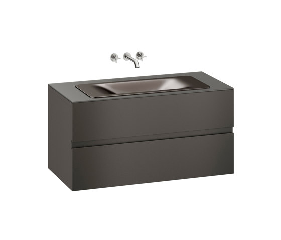 FURNITURE | 1200 mm wall-hung furniture for  countertop washbasin and wall-mounted basin mixer | Nero | Waschtischunterschränke | Armani Roca