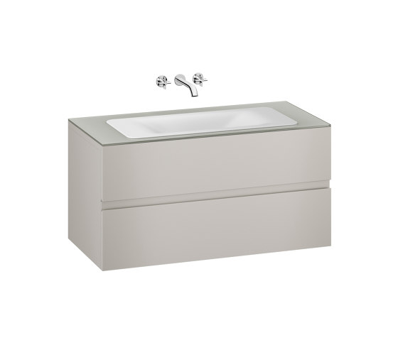 FURNITURE | 1200 mm wall-hung furniture for  countertop washbasin and wall-mounted basin mixer | Silver | Vanity units | Armani Roca