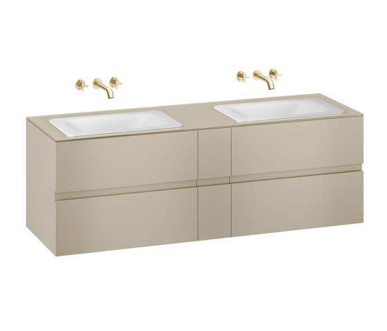 FURNITURE | 1800 mm wall-hung furniture for  2 countertop washbasins and wall-mounted basin mixers | Greige | Vanity units | Armani Roca