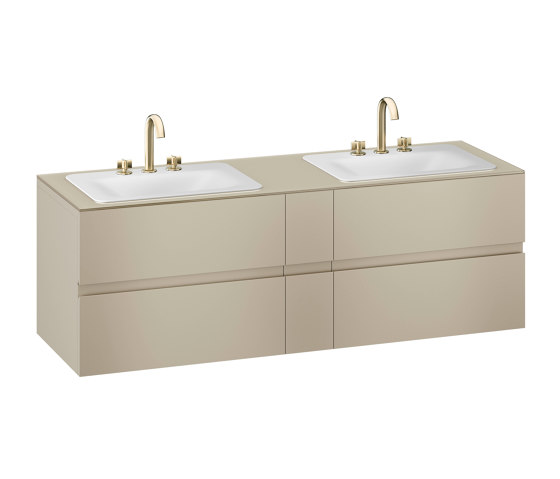 FURNITURE | 1800 mm wall-hung furniture for 2 countertop washbasins and deck-mounted basin mixers | Greige | Vanity units | Armani Roca