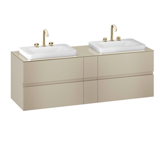 FURNITURE | 1800 mm wall-hung furniture for 2 over countertop washbasins and deck-mounted basin mixers | Greige | Waschtischunterschränke | Armani Roca