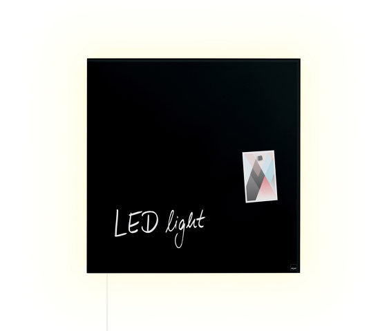 Lavagna magnetica in vetro Artverum LED light, 48 x 48 cm | Lampade parete | Sigel