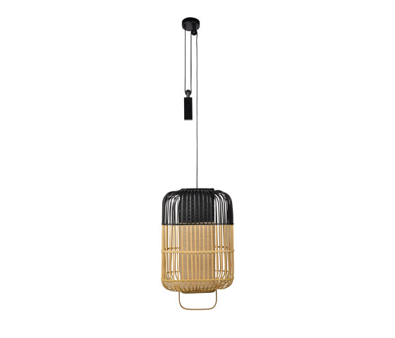 Bamboo-Square | Pendant Lamp | Square L Black | Suspended lights | Forestier