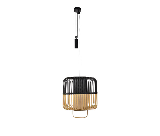 Bamboo-Square | Pendant Lamp | Square M Black | Suspended lights | Forestier