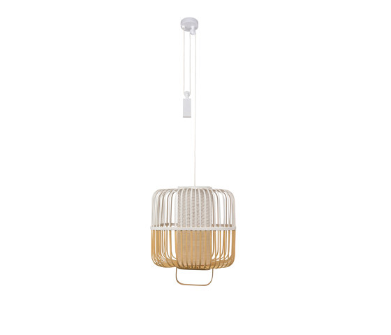 Bamboo-Square | Pendant Lamp | Square M White | Pendelleuchten | Forestier