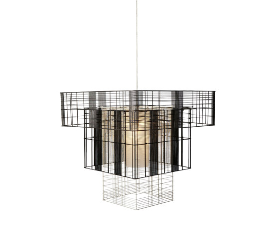 Mesh Cubic | Pendant Lamp | XL Black/Grey | Suspended lights | Forestier