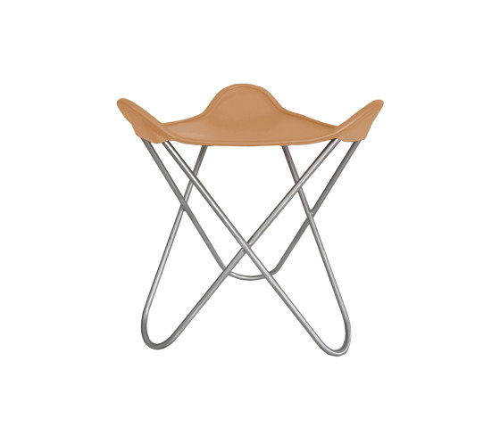 Ottoman for Hardoy Butterfly Chair ORIGINAL/GRAND COMFORT leather honey brown | Taburetes | Weinbaums