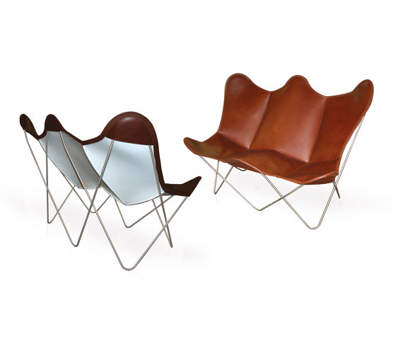 Butterfly TWIN CHAIR leather tobacco brown | Bancos | Weinbaums
