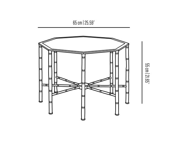 Bamboo | Bamboo stalks octagonal table | Side tables | Bronzetto