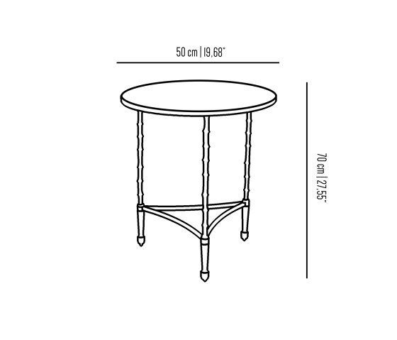 Bamboo | Tavolino gambe bambu e piano in marmo | Tavolini alti | Bronzetto