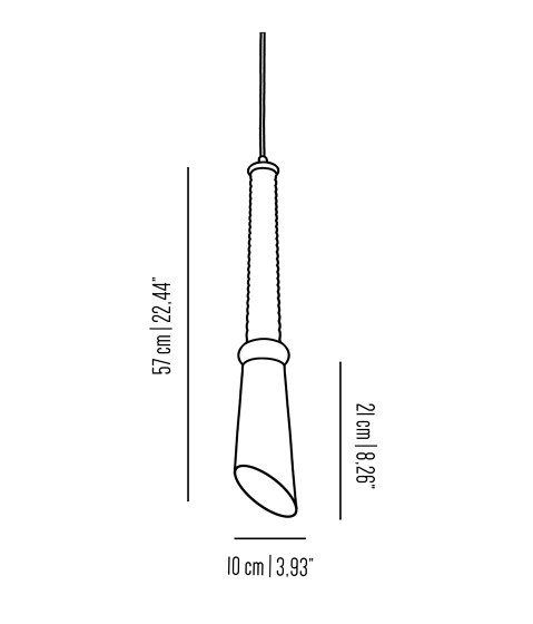Blossom Antology | Single oblique cone chandelier | Suspensions | Bronzetto