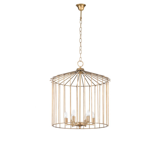 Cage | Chain indoor chandelier medium | Suspensions | Bronzetto