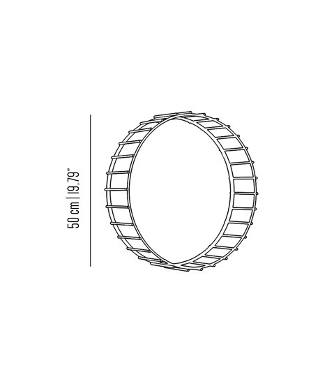 Cage | Round mirror with linear design medium | Spiegel | Bronzetto