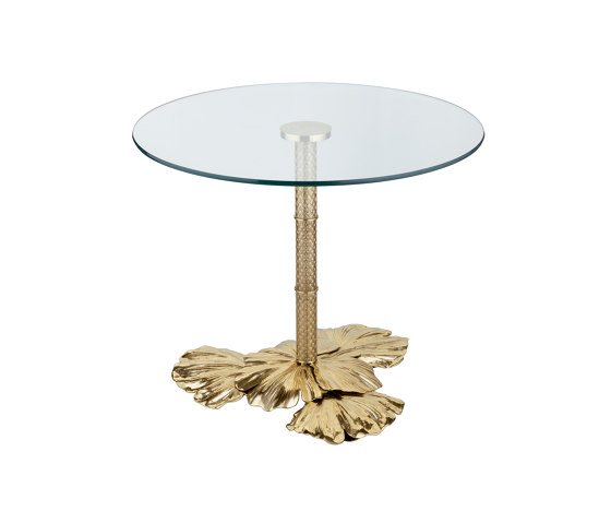 Gingko Biloba | Tavolino base foglie grande | Tavolini alti | Bronzetto