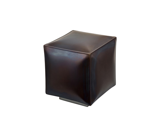 Softiron | Iron square pouff with base | Tabourets | Bronzetto