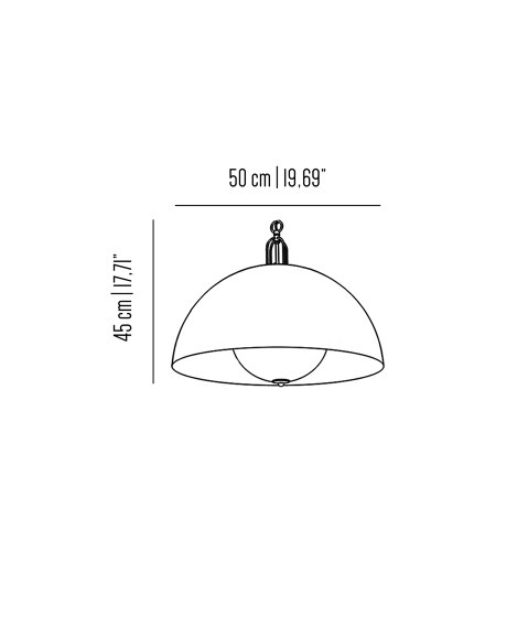 Soundlight | Lampadario mezza sfera con sound integrato piccolo | Lampade sospensione | Bronzetto