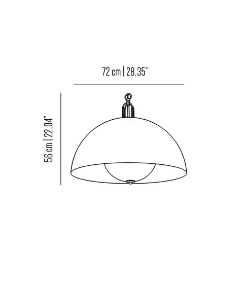 Soundlight | Lampadario mezza sfera con sound integrato medio | Lampade sospensione | Bronzetto