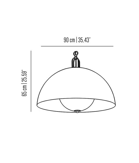 Soundlight | Chandelier half sfere with integrated sound large | Pendelleuchten | Bronzetto