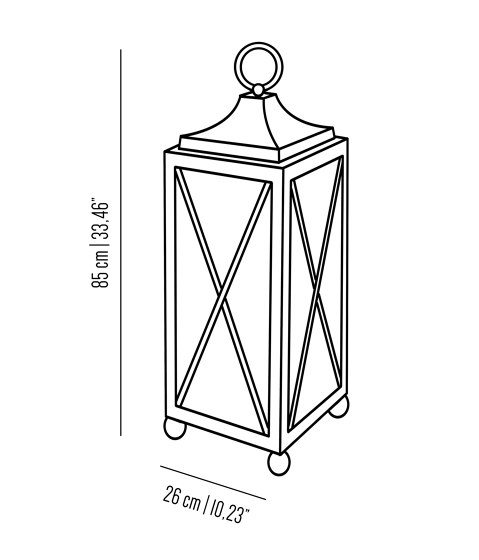 Urban | Lanterna inserti criss-cross (vetro antisfondamento) | Lampade tavolo | Bronzetto