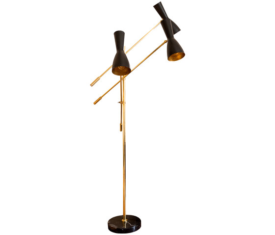 Wormhole | Three arms Vintage Floor lamp | Free-standing lights | Bronzetto