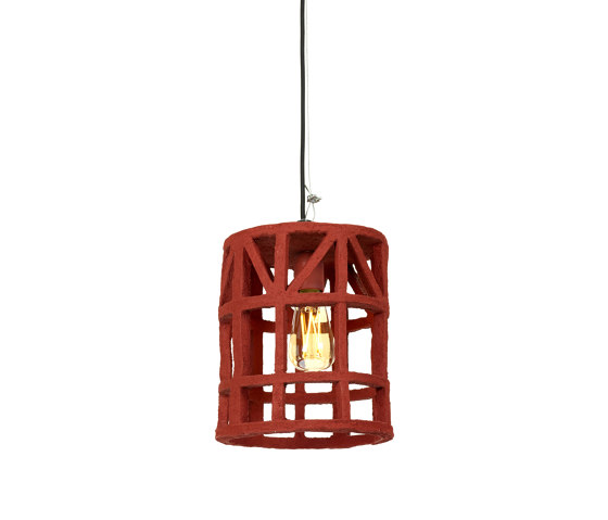 Earth Hanging Lamp Paper Mache Red S | Lámparas de suspensión | Serax