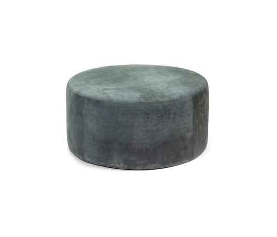 Interior Design by Bea Mombaers Small Leather Pouffe Dark Grey | Poufs | Serax