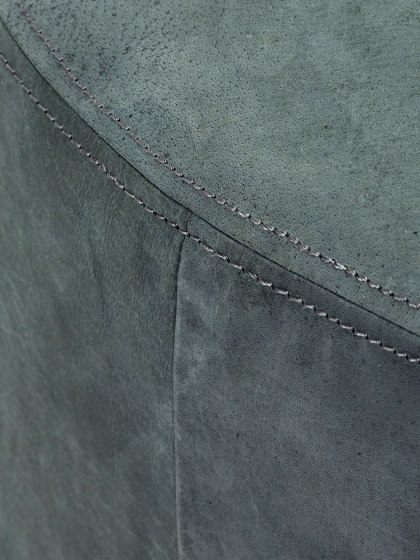 Interior Design by Bea Mombaers Small Leather Pouffe Dark Grey | Pufs | Serax