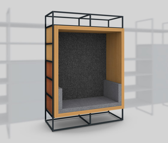 Module H – Seating recess with back panel 650 | Shelving | Artis Space Systems GmbH