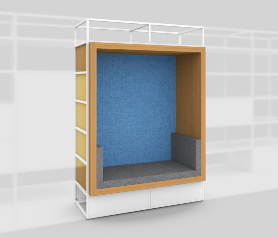 Module H – Seating recess with back panel 650 | Shelving | Artis Space Systems GmbH