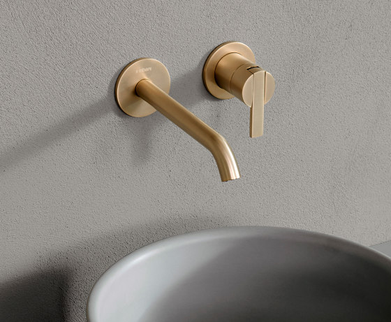 Code Brushed Gold Mitigeur pour vasque murale | Robinetterie pour lavabo | Inbani