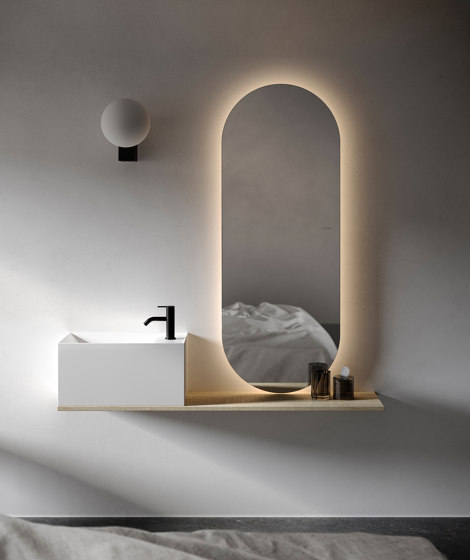 Norm Specchio con mensola a muro | Mensole bagno | Inbani