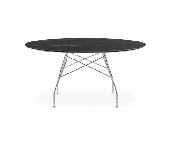 GLOSSY XXL BLACK MARBLE STRUCTURE: CHROME STEEL | Mesas comedor | Kartell