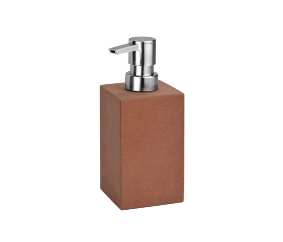Bathroom Sets | Red Sandstone Soap Disp 7X7X16,5 | Soap dispensers | Andrea House