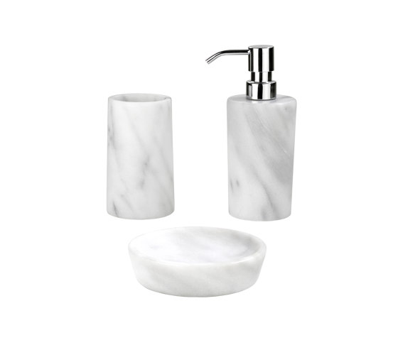 Bathroom Sets | Dispenser Marmo Bianco/Grigio | Portasapone liquido | Andrea House