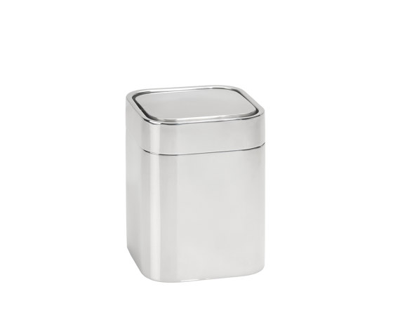 Paper Bins | Shiny Inox Bin 12X12X15,5/1,5L | Bath waste bins | Andrea House