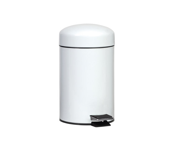 Paper Bins | White Metal Pedal Bin 3L. | Bath waste bins | Andrea House