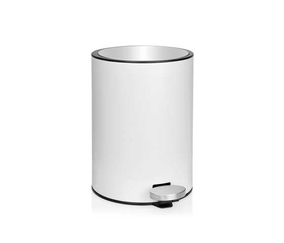 Paper Bins | White Metal Pedal Bin 3L. 26X19X26 | Bath waste bins | Andrea House