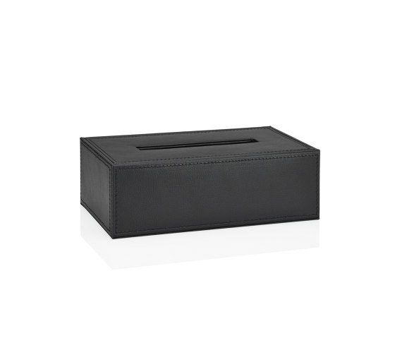 Tissue Boxes | Black Leather Eff. Tissue Holder | Paper towel dispensers | Andrea House