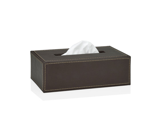 Tissue Boxes | Brown Leather Eff. Tissue Holder | Paper towel dispensers | Andrea House