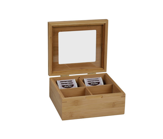 Tea and Coffee Boxes | Boite A The Bambu 4 Comp. 20X18X9cm | Boîtes de rangement | Andrea House