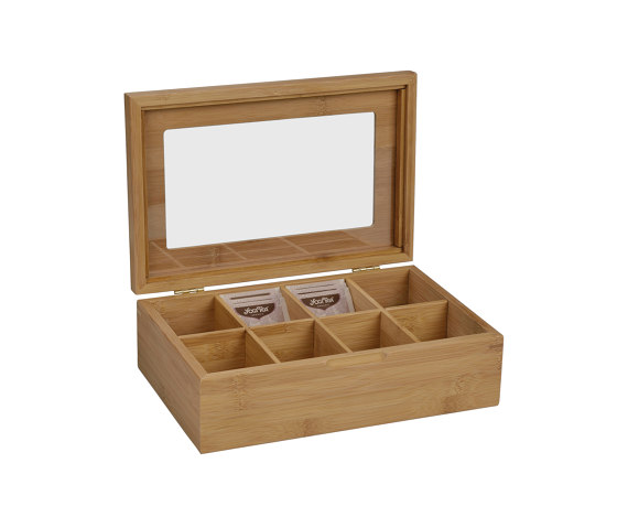 Tea and Coffee Boxes | Bamboo Tea Box 8P 29X19X9 | Storage boxes | Andrea House
