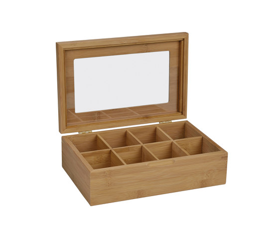 Tea and Coffee Boxes | Bamboo Tea Box 8P 29X19X9 | Storage boxes | Andrea House
