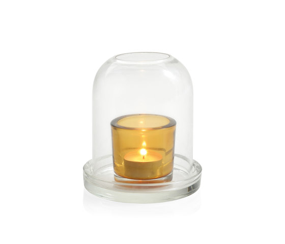 Decoration Complemens | Amber Glass Tea Light Ø11,5X13 cm | Candlesticks / Candleholder | Andrea House