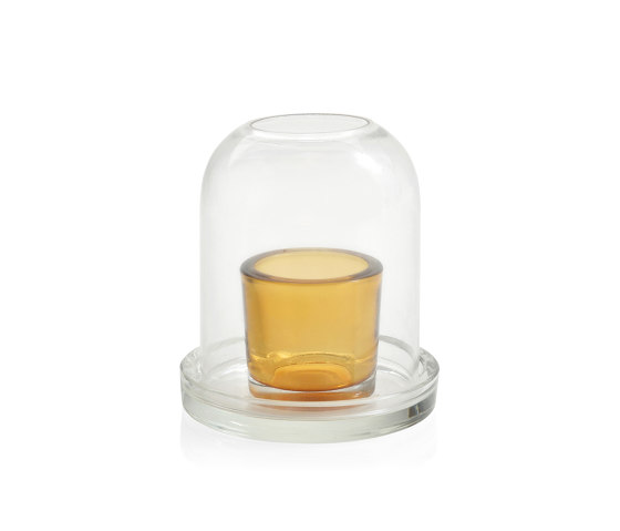 Decoration Complemens | Amber Glass Tea Light Ø11,5X13 cm | Kerzenständer / Kerzenhalter | Andrea House