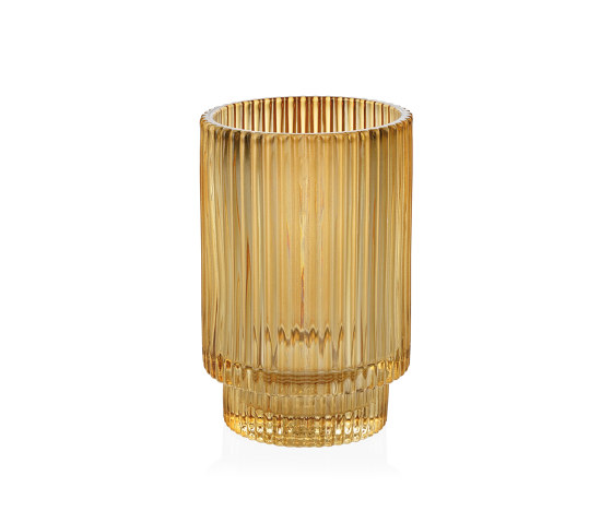 Decoration Complemens | Amber Glass Tea Light Ø8,5X13 cm | Candlesticks / Candleholder | Andrea House