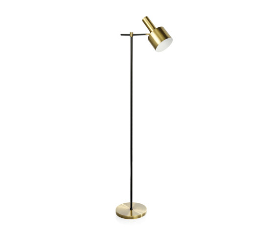 Lighting | Brass/Black Floor Lamp 37,5X23X150 cm | Free-standing lights | Andrea House