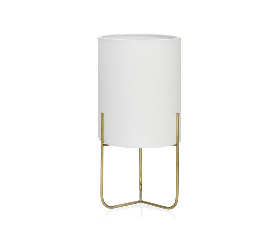 Lighting | Gatsby Brass/White Lamp Ø15X30 cm | Tischleuchten | Andrea House